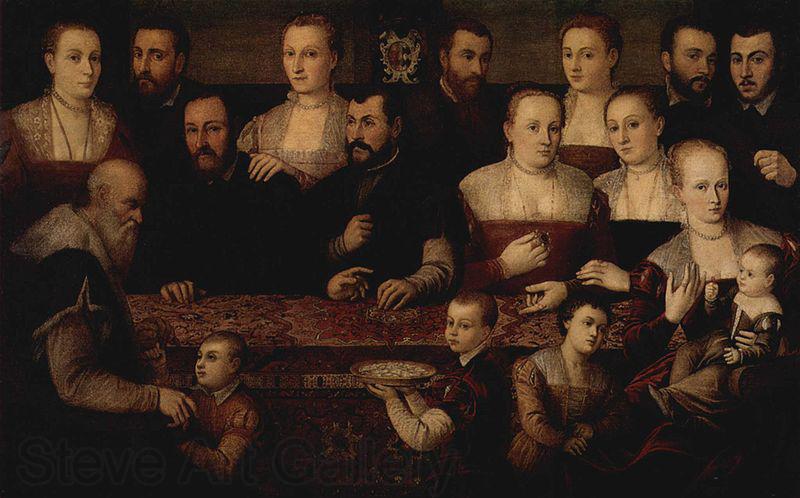 Cesare Vecellio Portrat einer Familie mit orientalischem Teppich